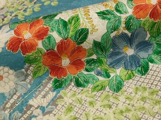 平和屋着物■上質な小紋　花丸文　金彩　やまと誂製　正絹　逸品　AABI0260st 平和屋着物□上質な小紋 花丸文 金彩 やまと誂製 正絹 逸品 AABI6462st