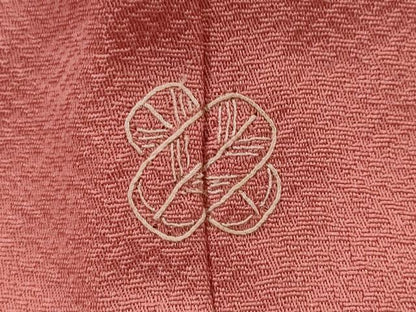 平和屋着物■中国三大刺繍　汕頭刺繍　スワトウ刺繍　無地絵羽訪問着　総刺繍　花菱文　真朱色　正絹　逸品　AABI0261st