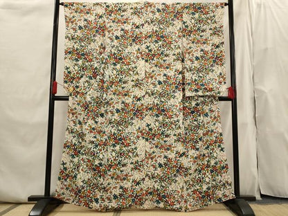 平和屋着物■小振袖　二尺袖　草花尽くし　正絹　逸品　AABI0262st