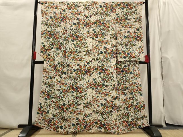 平和屋着物■小振袖　二尺袖　草花尽くし　正絹　逸品　AABI0262st
