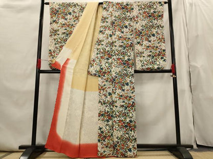 平和屋着物■小振袖　二尺袖　草花尽くし　正絹　逸品　AABI0262st