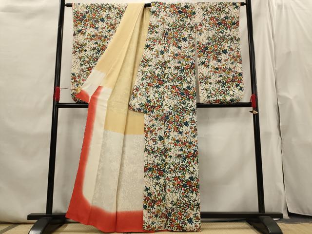 平和屋着物■小振袖　二尺袖　草花尽くし　正絹　逸品　AABI0262st