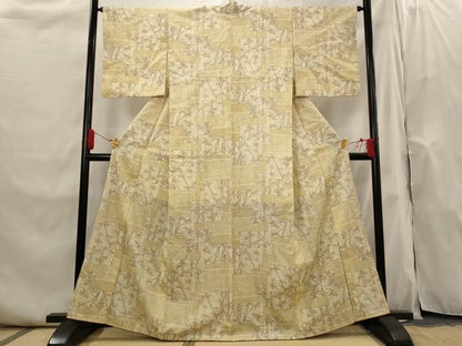 平和屋着物■上質な小紋　笹竹文　正絹　逸品　AABI0268st