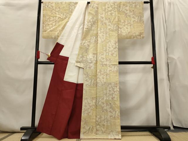 平和屋着物□上質な小紋 笹竹文 正絹 逸品 AABI0268st