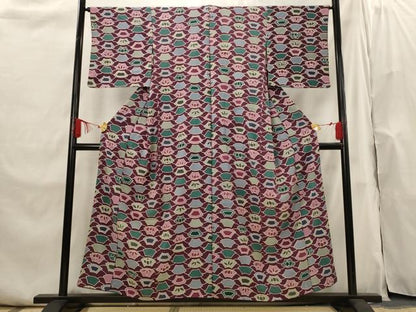 平和屋着物■上質な小紋　地紙文　正絹　逸品　AABI0269st