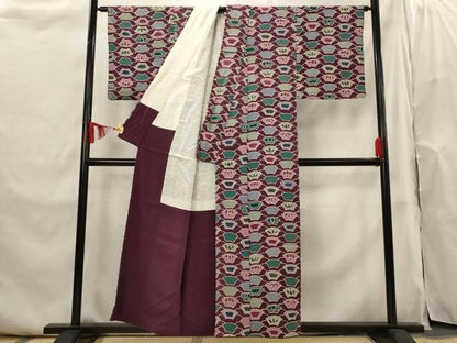 平和屋着物■上質な小紋　地紙文　正絹　逸品　AABI0269st