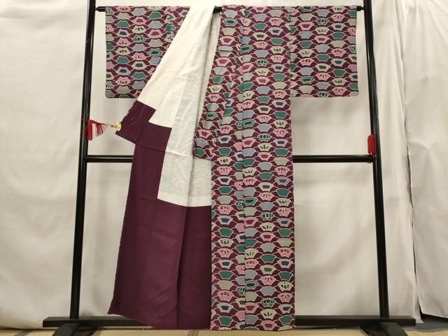 平和屋着物■上質な小紋　地紙文　正絹　逸品　AABI0269st