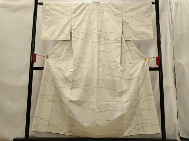 平和屋着物■上質な紬　十字絣　正絹　逸品　AABI0271st