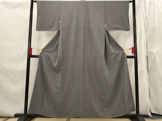 平和屋着物■上質な小紋　変わり市松文　正絹　逸品　未使用　AABI0272st
