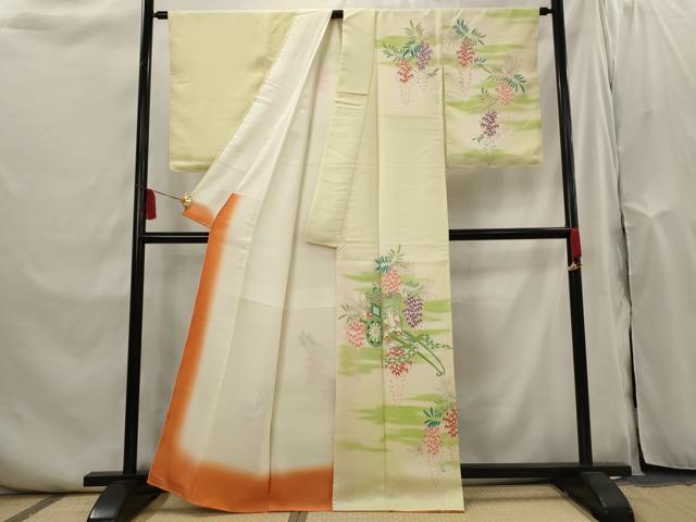 平和屋着物■訪問着　御所車花文　金彩　正絹　逸品　AABI0274st