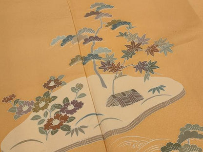 平和屋着物■訪問着　友禅　松竹梅　正絹　逸品　AABI0277st