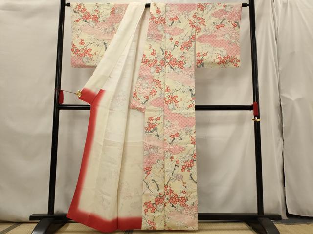 平和屋着物■上質な小紋　枝梅文　金彩　大丸扱い　正絹　逸品　AABI0282st