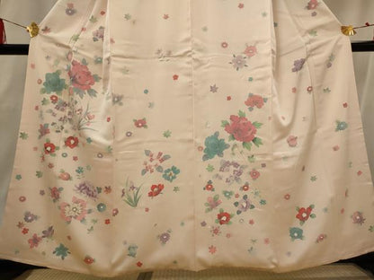 平和屋着物■訪問着　草花文　正絹　逸品　AABI0285st