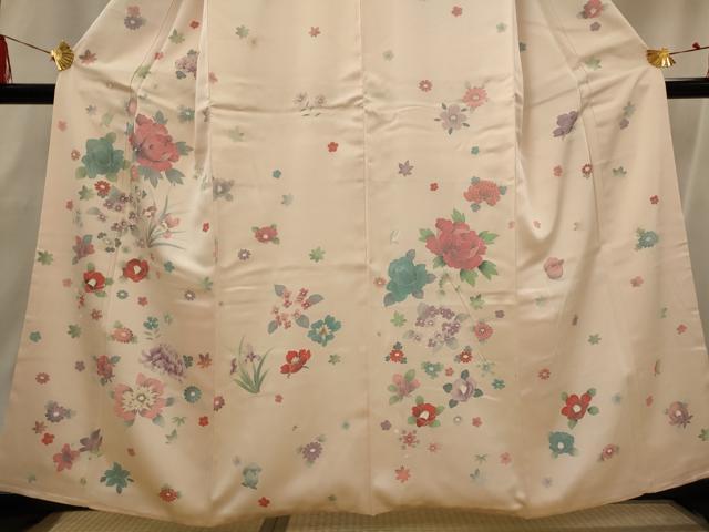 平和屋着物■訪問着　草花文　正絹　逸品　AABI0285st