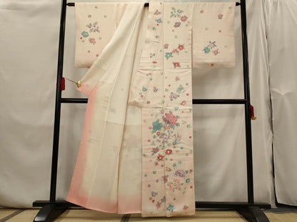 平和屋着物■訪問着　草花文　正絹　逸品　AABI0285st