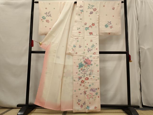 平和屋着物■訪問着　草花文　正絹　逸品　AABI0285st