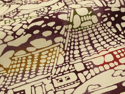 平和屋着物■上質な小紋　風景文　型染め　正絹　逸品　AABI0286st