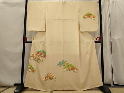 平和屋着物■訪問着　友禅　花松文　正絹　逸品　AABI0287st