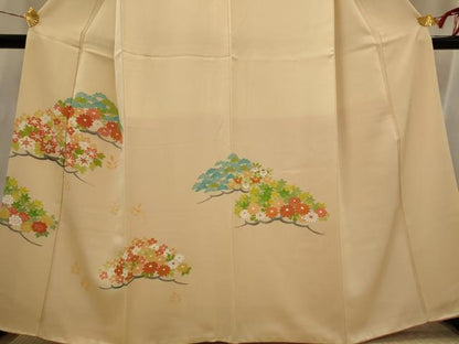 平和屋着物■訪問着　友禅　花松文　正絹　逸品　AABI0287st