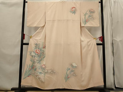 平和屋着物■訪問着　草花文　暈し染め　正絹　逸品　AABI0289st