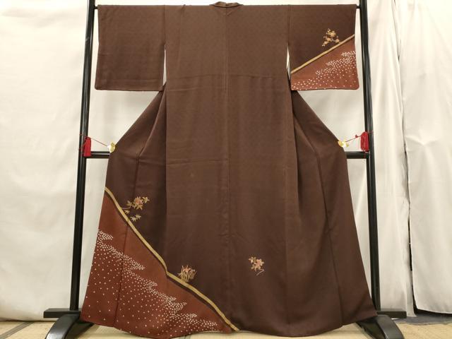 平和屋着物■訪問着　絞り　草花文　金彩　正絹　逸品　AABI0290st
