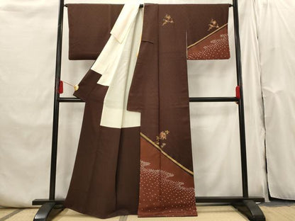 平和屋着物■訪問着　絞り　草花文　金彩　正絹　逸品　AABI0290st