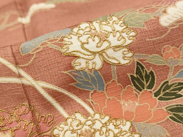 平和屋着物■訪問着　駒刺繍　花松文　暈し染め　金彩　正絹　逸品　AABI0291st