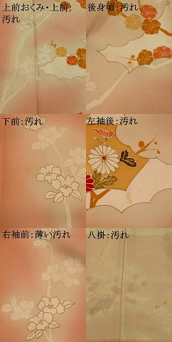 平和屋着物■訪問着　友禅　駒刺繍　地紙枝花文　暈し染め　金彩　正絹　逸品　AABI0293st