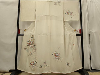 平和屋着物■訪問着 友禅 作家物 風景花文 正絹 逸品 AABI0296st