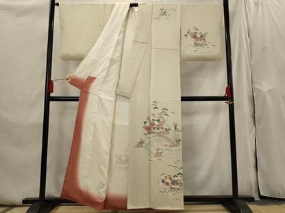 平和屋着物■訪問着 友禅 作家物 風景花文 正絹 逸品 AABI0296st