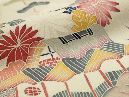 平和屋着物■訪問着 友禅 作家物 風景花文 正絹 逸品 AABI0296st
