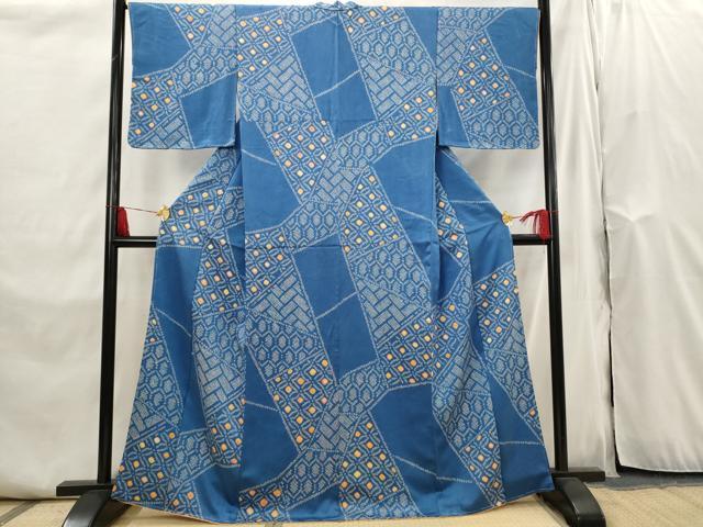 平和屋着物■上質な小紋　切り嵌め文様　正絹　逸品　AABI0298st 平和屋着物□上質な小紋 切り嵌め文様 正絹 逸品 AABI0298st