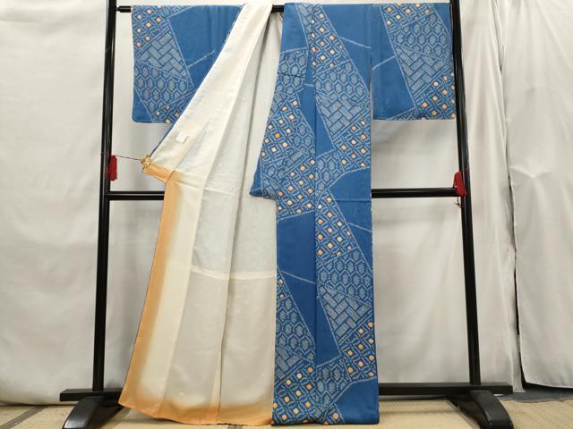 平和屋着物□上質な小紋 切り嵌め文様 正絹 逸品 AABI0298st