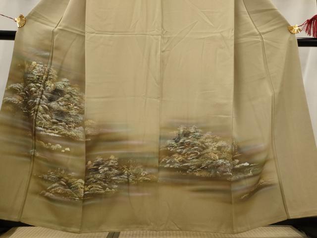 平和屋着物■訪問着　風景文　暈し染め　金彩　正絹　逸品　AABI0299st 平和屋着物□訪問着 風景文 暈し染め 金彩 正絹 逸品 AABI0299st