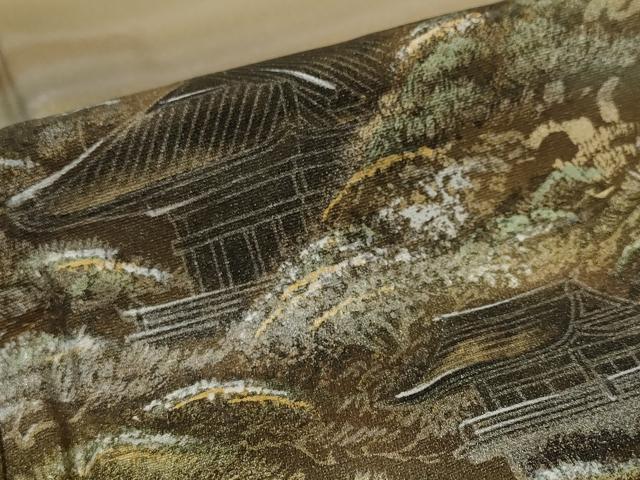 平和屋着物■訪問着　風景文　暈し染め　金彩　正絹　逸品　AABI0299st 平和屋着物□訪問着 風景文 暈し染め 金彩 正絹 逸品 AABI0299st