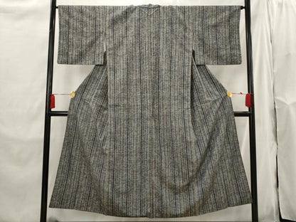 平和屋着物■上質な紬　間道　流水文　正絹　逸品　AABI0304st