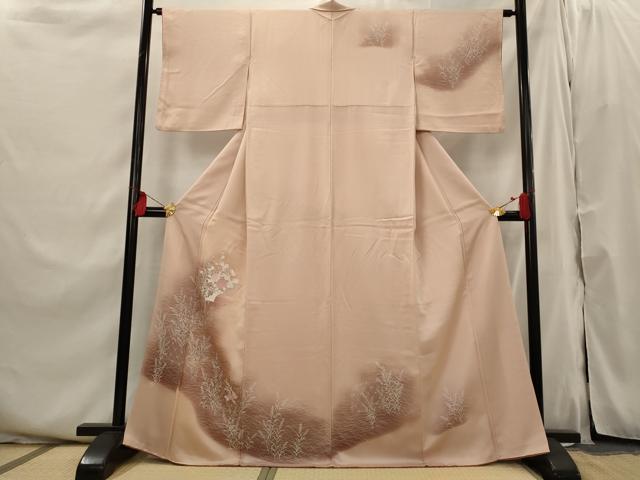 平和屋着物■訪問着　刺繍　草花文　暈し染め　正絹　逸品　AABI0309st