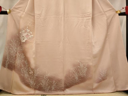 平和屋着物■訪問着　刺繍　草花文　暈し染め　正絹　逸品　AABI0309st