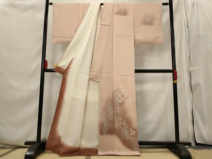 平和屋着物■訪問着　刺繍　草花文　暈し染め　正絹　逸品　AABI0309st