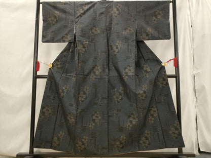 平和屋着物■本場大島紬　草花文　正絹　逸品　AABI0315st