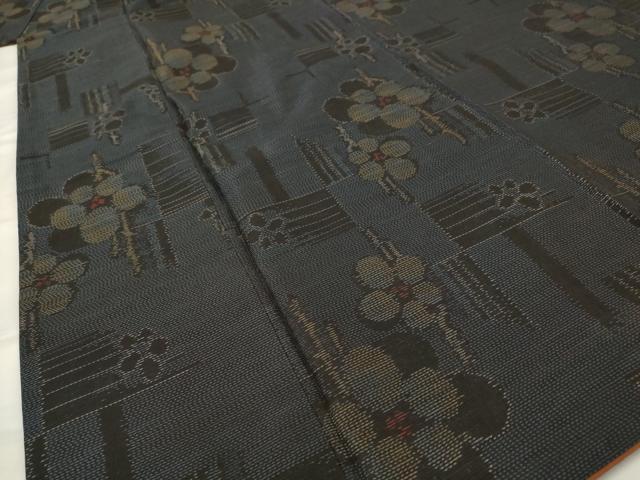 平和屋着物■本場大島紬　草花文　正絹　逸品　AABI0315st