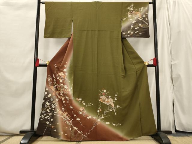 平和屋着物■訪問着　扇花文　暈し染め　金彩　正絹　逸品　AABI0318st 平和屋着物□訪問着 扇花文 暈し染め 金彩 正絹 逸品 AABI0318st