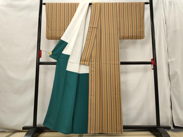 平和屋着物□上質な小紋 間道 正絹 逸品 AABI0320st