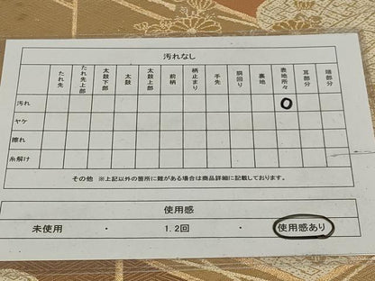 平和屋着物◎六通柄袋帯　雲取り花文　金糸　正絹　逸品　AABI0325ou
