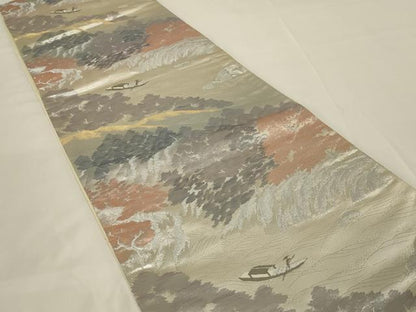 平和屋着物◎六通柄袋帯 京名所 プラチナ二重箔 正絹 逸品 AABI0353ou