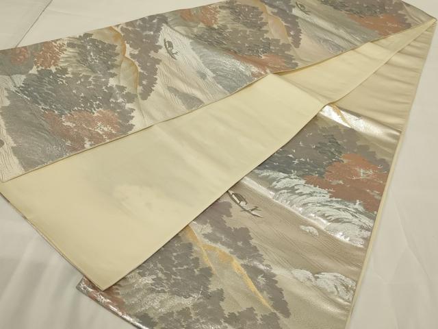 平和屋着物◎六通柄袋帯 京名所 プラチナ二重箔 正絹 逸品 AABI0353ou