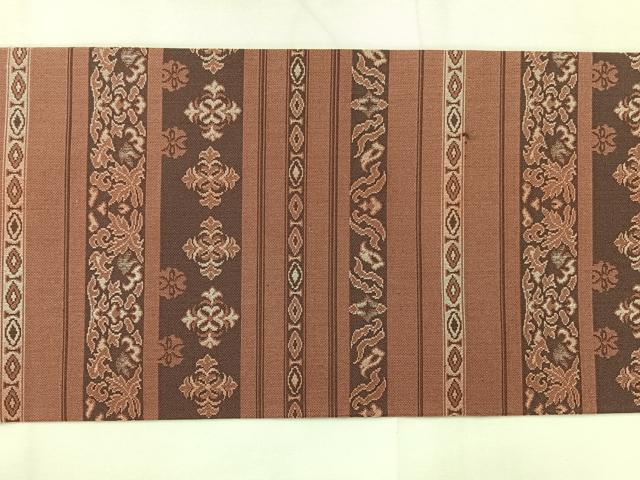 平和屋着物◎九寸名古屋帯　横段花文　正絹　逸品　AABI0363uk