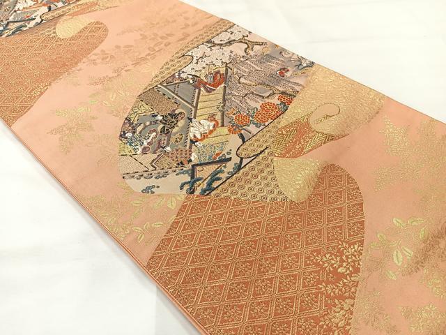 平和屋着物◎六通柄袋帯　おとぎ絵巻　金糸　正絹　逸品　AABI0370uk