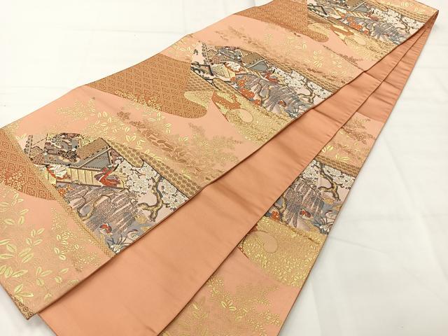 平和屋着物◎六通柄袋帯　おとぎ絵巻　金糸　正絹　逸品　AABI0370uk