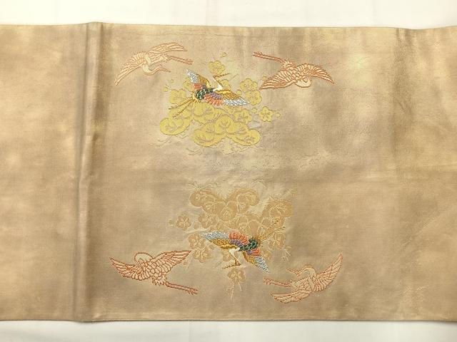 平和屋着物◎太鼓柄袋帯　唐織　飛鶴文　金糸　正絹　逸品　AABI0379uk